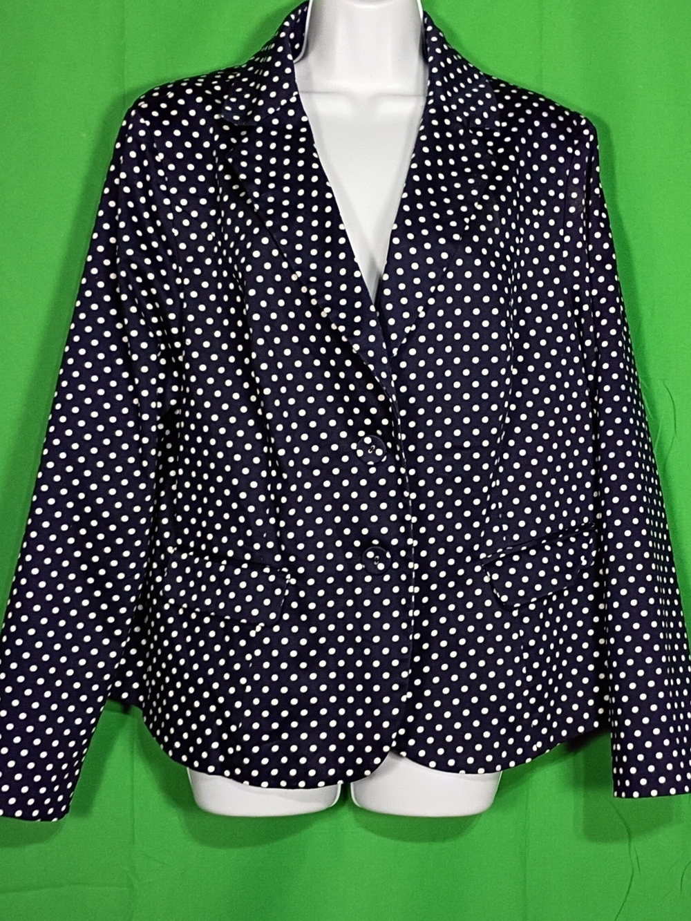 Torrid Size 2 Navy Blue Navy Blue Polka Dot Blazer